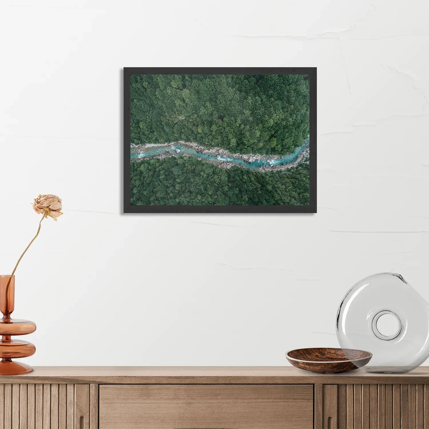 Poster Ruige rivier door bos Rechthoek Horizontaal Met Lijst Template PBF 50 70 Horizontaal Natuur 65 3