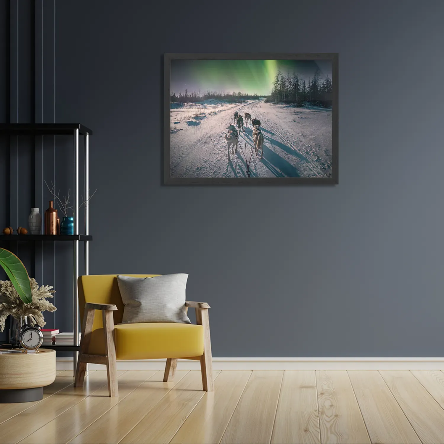 Poster Huskies door Lapland Rechthoek Horizontaal Met Lijst Template PBF 50 70 Horizontaal Natuur 66 2