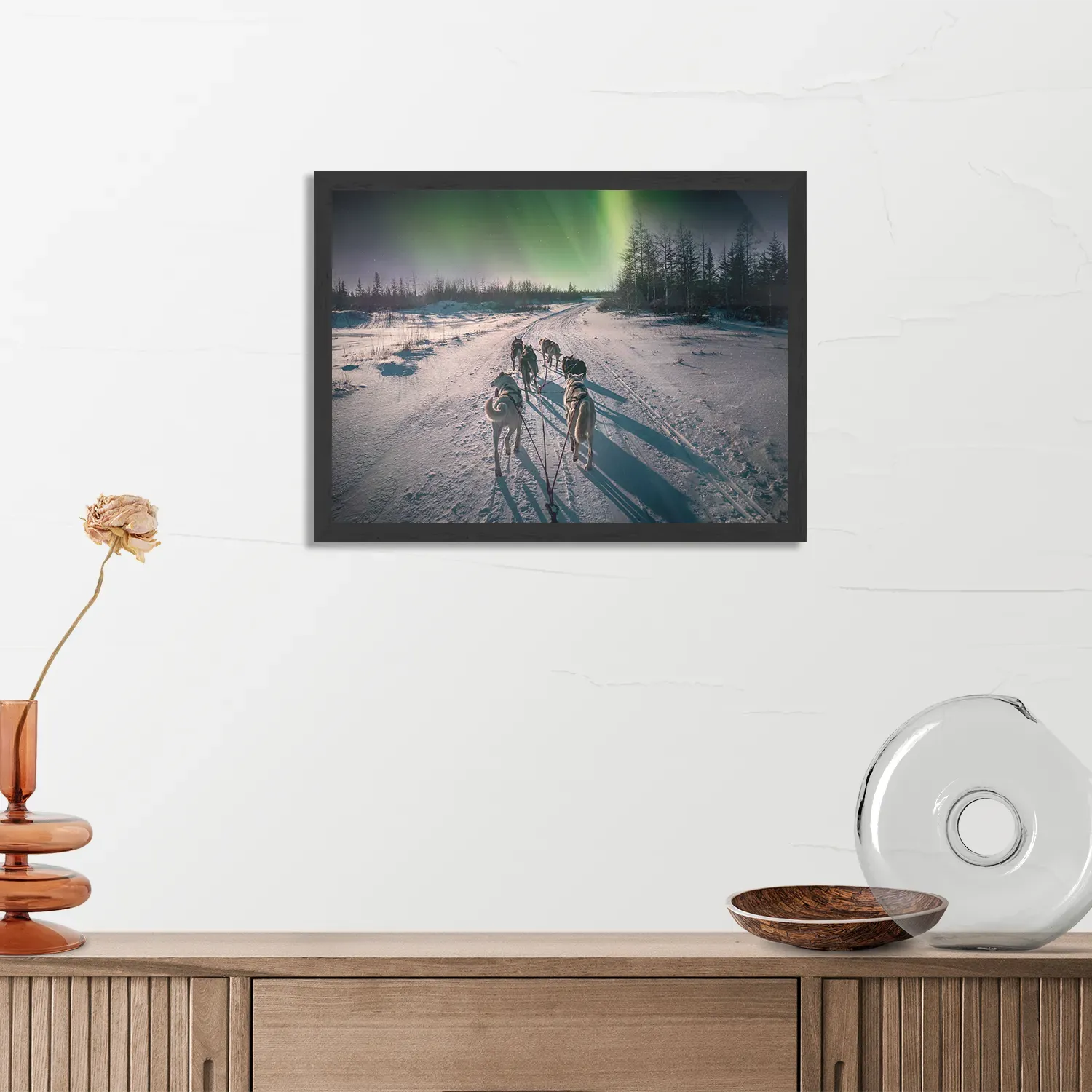 Poster Huskies door Lapland Rechthoek Horizontaal Met Lijst Template PBF 50 70 Horizontaal Natuur 66 3