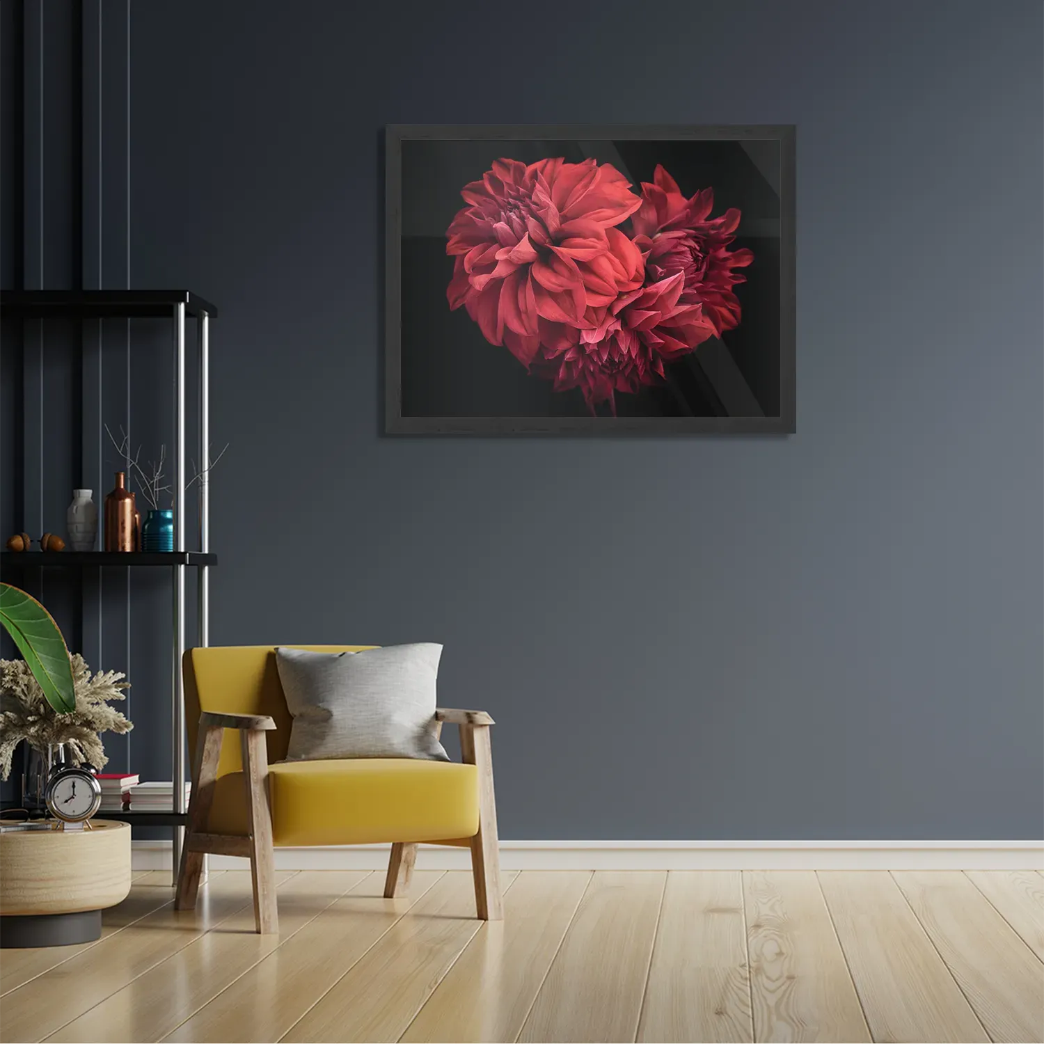 Poster Rood Paarse Dahlia Rechthoek Horizontaal Met Lijst Template PBF 50 70 Horizontaal Natuur 75 2