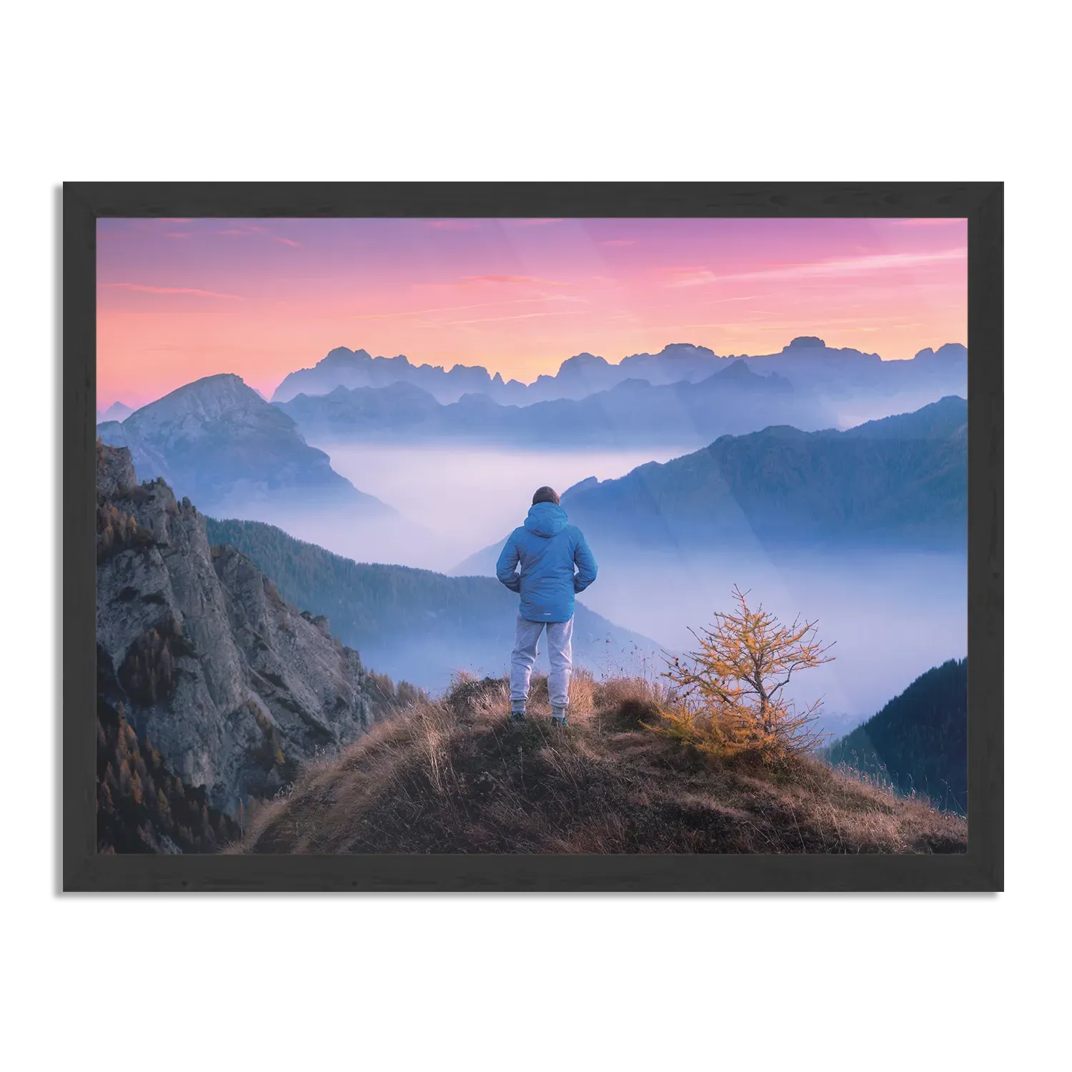Poster On top of the world Rechthoek Horizontaal Met Lijst Template PBF 50 70 Horizontaal Natuur 76 1