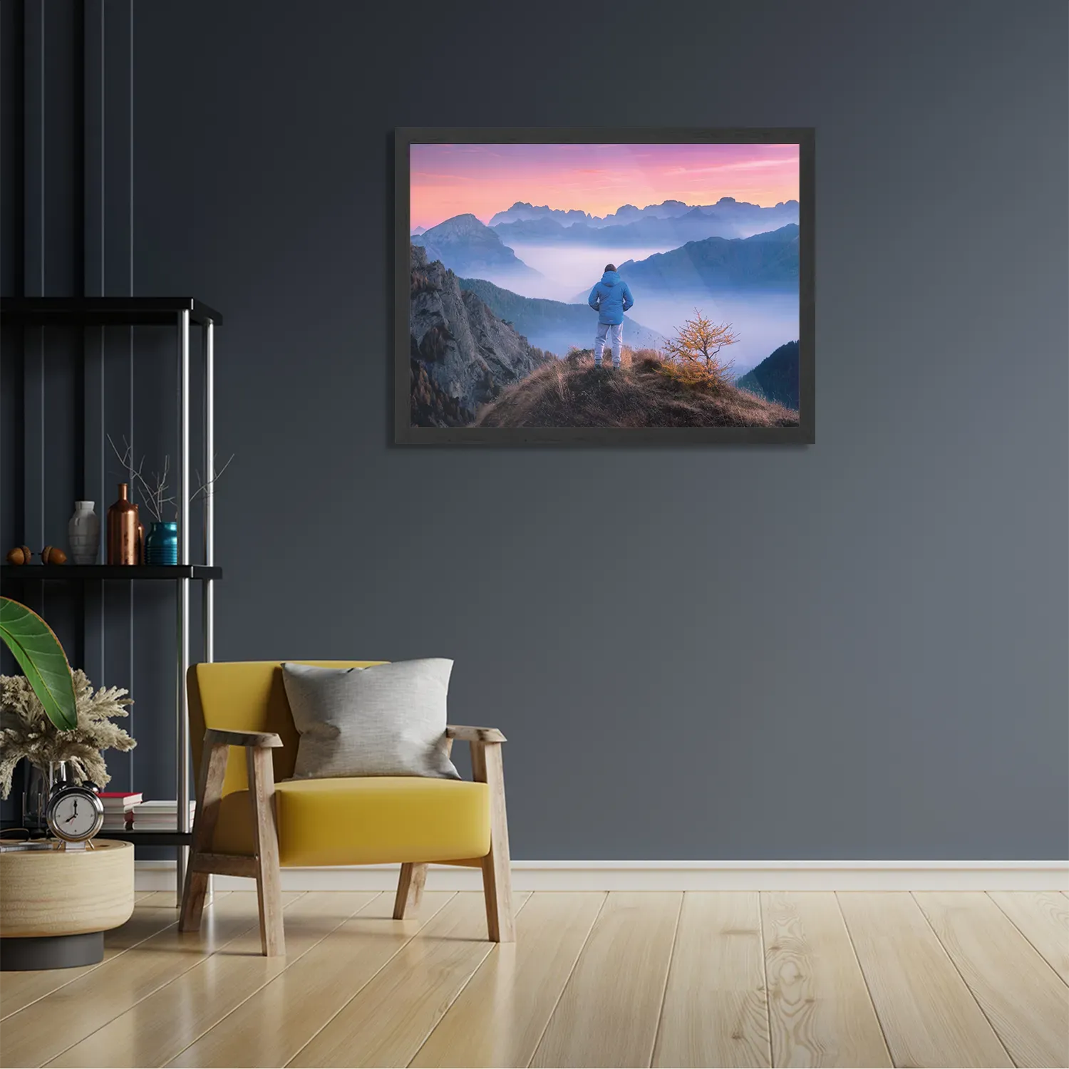 Poster On top of the world Rechthoek Horizontaal Met Lijst Template PBF 50 70 Horizontaal Natuur 76 2