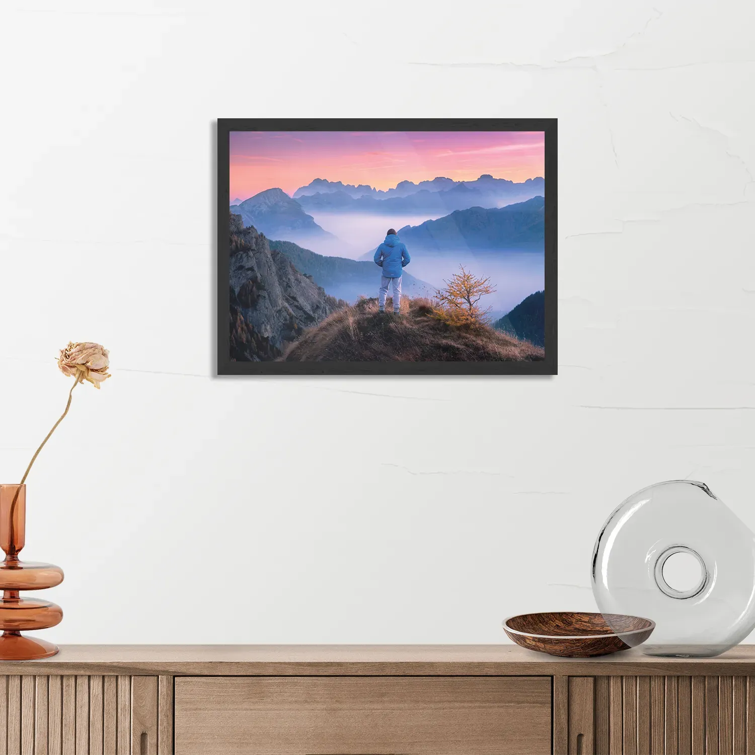 Poster On top of the world Rechthoek Horizontaal Met Lijst Template PBF 50 70 Horizontaal Natuur 76 3