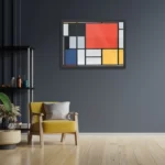 Poster Mondriaan Gele Hokjes Rechthoek Horizontaal Met Lijst Template PBF 50 70 Horizontaal Om 4 2