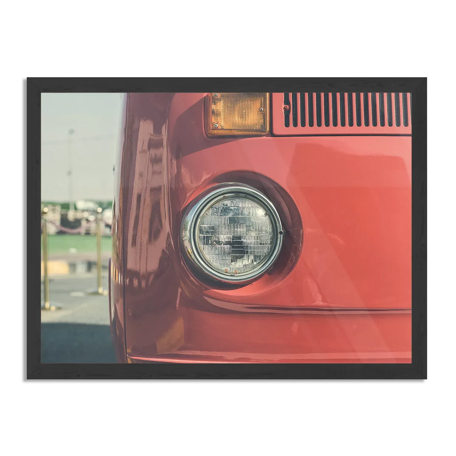 Poster Rood Busje Rechthoek Horizontaal Met Lijst Template PBF 50 70 Horizontaal Retro 10 1