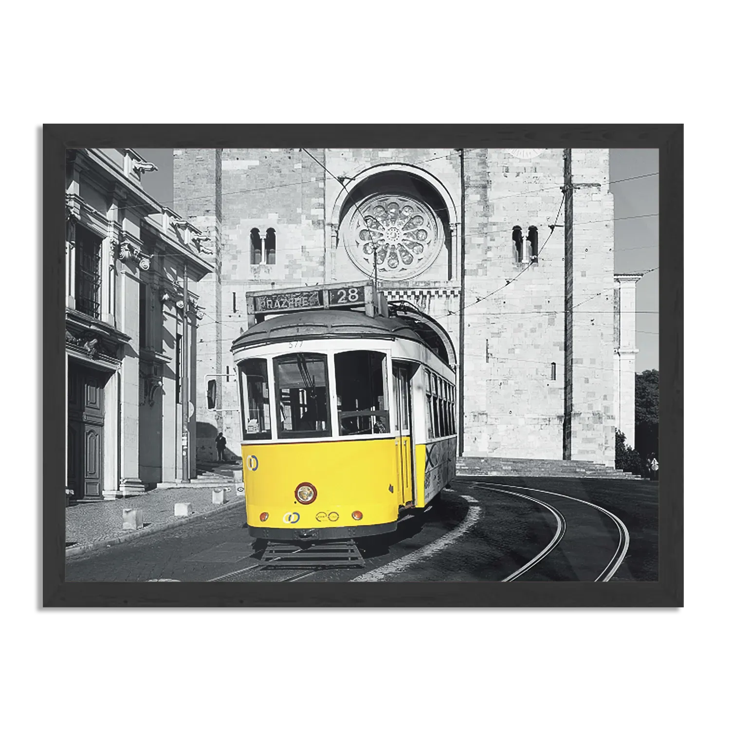 Poster Old School Tram Rechthoek Horizontaal Met Lijst Template PBF 50 70 Horizontaal Retro 15 1