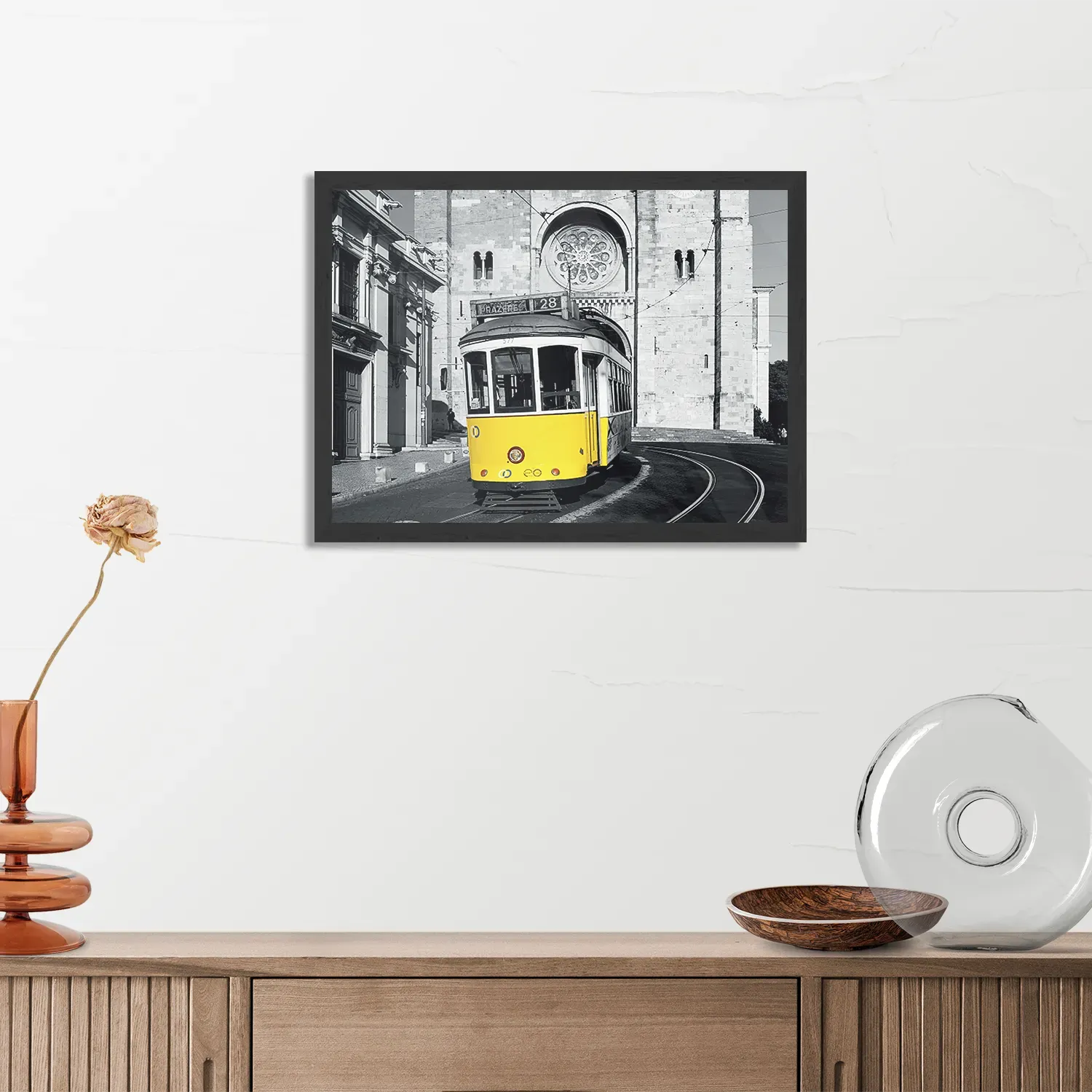 Poster Old School Tram Rechthoek Horizontaal Met Lijst Template PBF 50 70 Horizontaal Retro 15 3