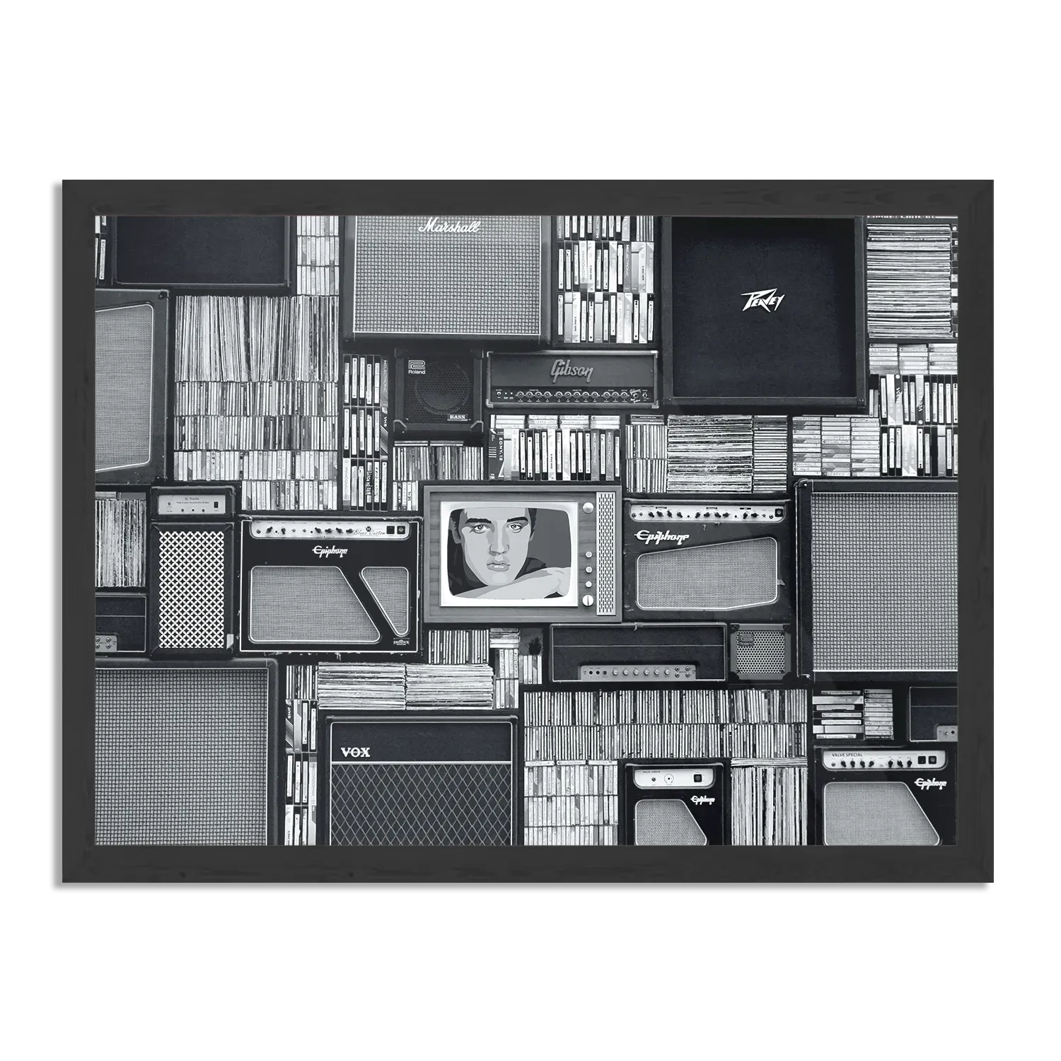 Poster De Oude Platenzaak Rechthoek Horizontaal Met Lijst Template PBF 50 70 Horizontaal Retro 8 1