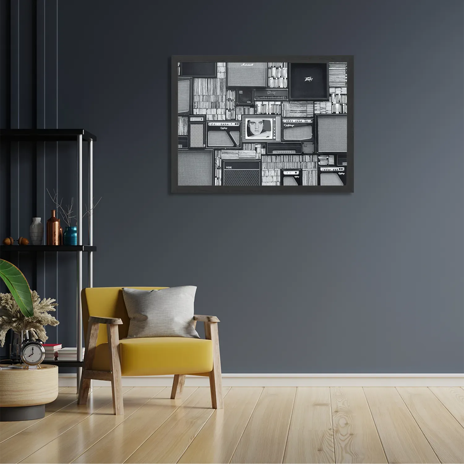 Poster De Oude Platenzaak Rechthoek Horizontaal Met Lijst Template PBF 50 70 Horizontaal Retro 8 2