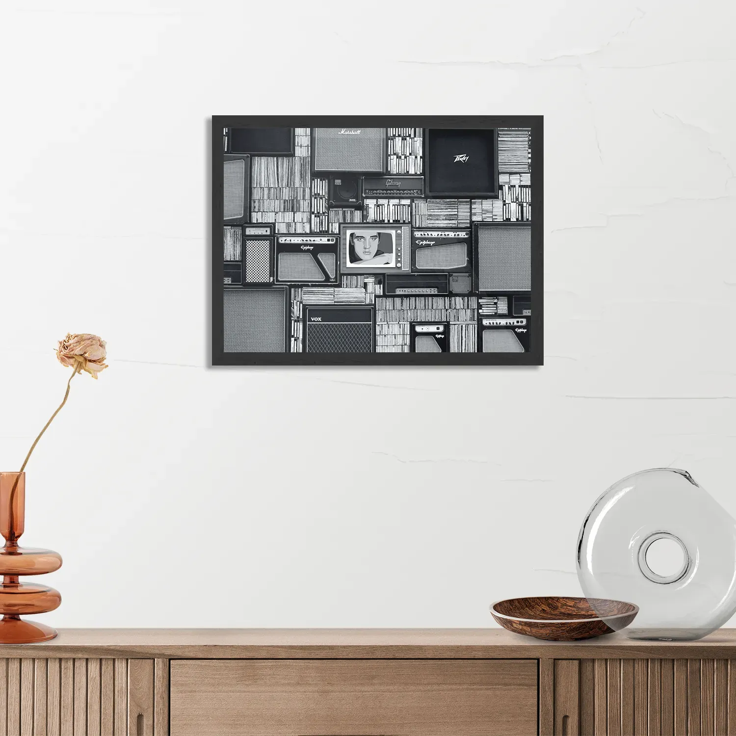 Poster De Oude Platenzaak Rechthoek Horizontaal Met Lijst Template PBF 50 70 Horizontaal Retro 8 3