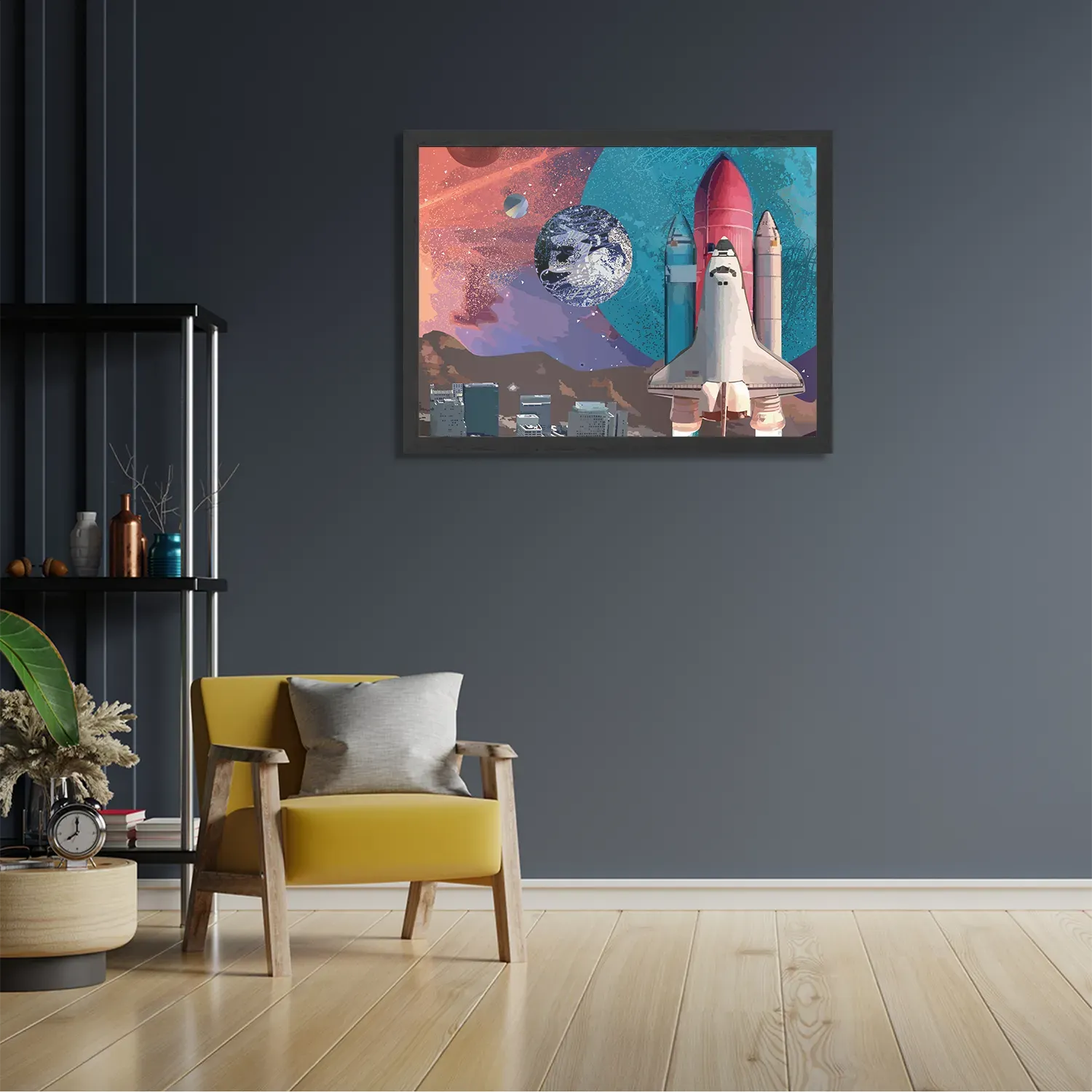 Poster The Space Race Rechthoek Horizontaal Met Lijst Template PBF 50 70 Horizontaal Ruimtevaart 10 2