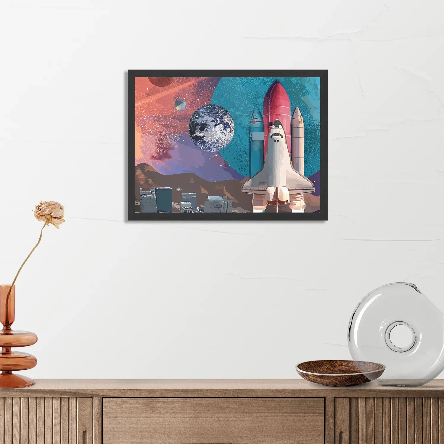 Poster The Space Race Rechthoek Horizontaal Met Lijst Template PBF 50 70 Horizontaal Ruimtevaart 10 3
