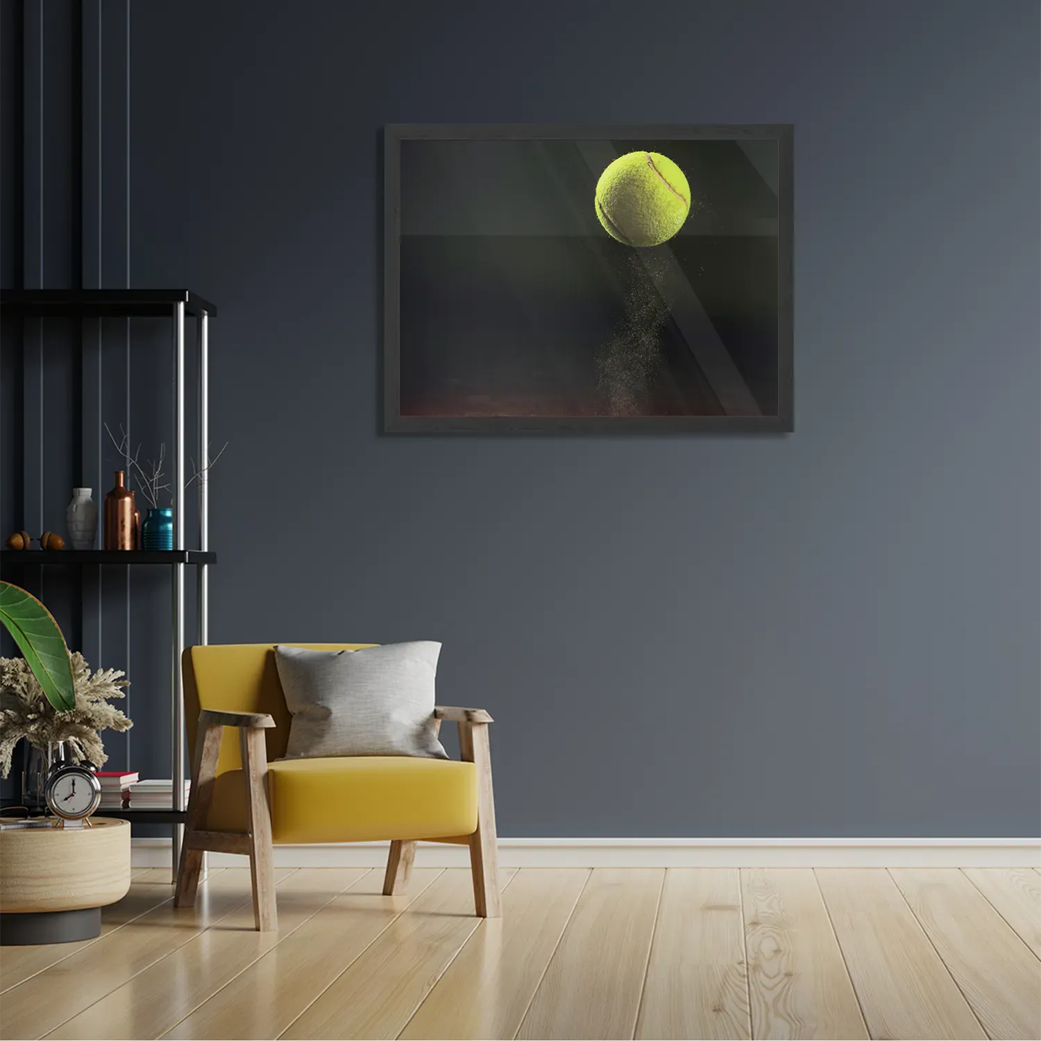 Poster Tennisbal Op Grevel Rechthoek Horizontaal Met Lijst Template PBF 50 70 Horizontaal Sport 9 2