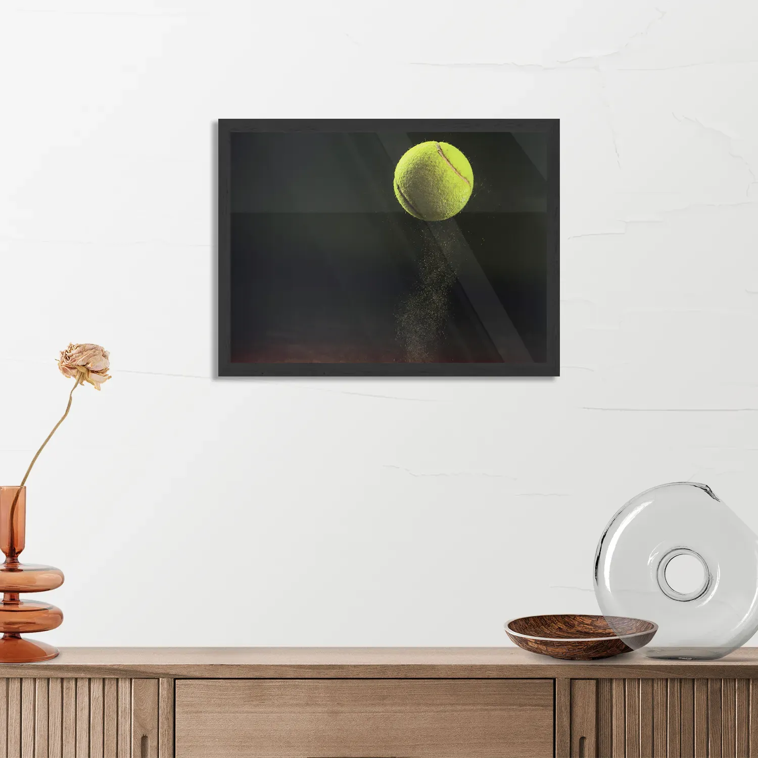 Poster Tennisbal Op Grevel Rechthoek Horizontaal Met Lijst Template PBF 50 70 Horizontaal Sport 9 3