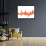 Poster Skyline Amsterdam Watercolor Paint Rechthoek Horizontaal Met Lijst Template PBF 50 70 Horizontaal Steden 1 2