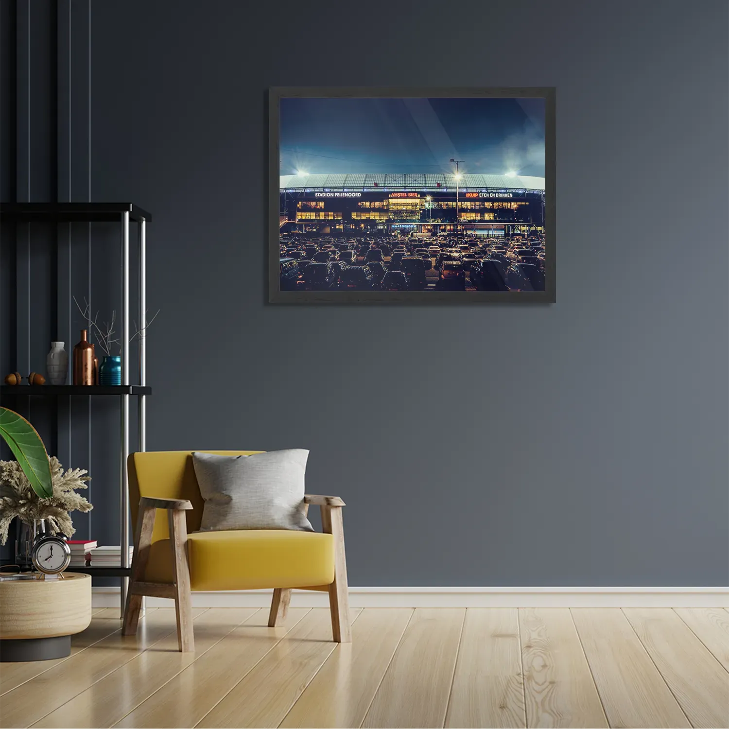 Poster Stadion Feijenoord De Kuip Donker Rechthoek Horizontaal Met Lijst Template PBF 50 70 Horizontaal Steden 103 2