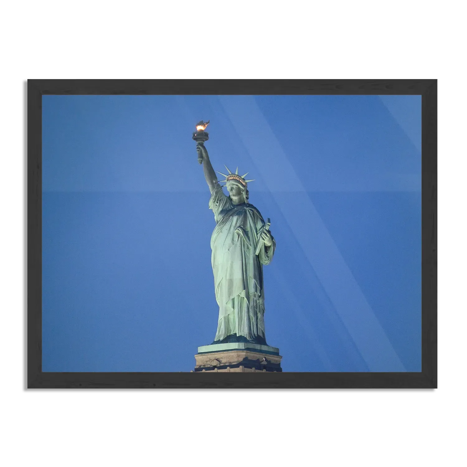 Poster Vrijheidsbeeld New York Donker 01 Rechthoek Horizontaal Met Lijst Template PBF 50 70 Horizontaal Steden 18 1