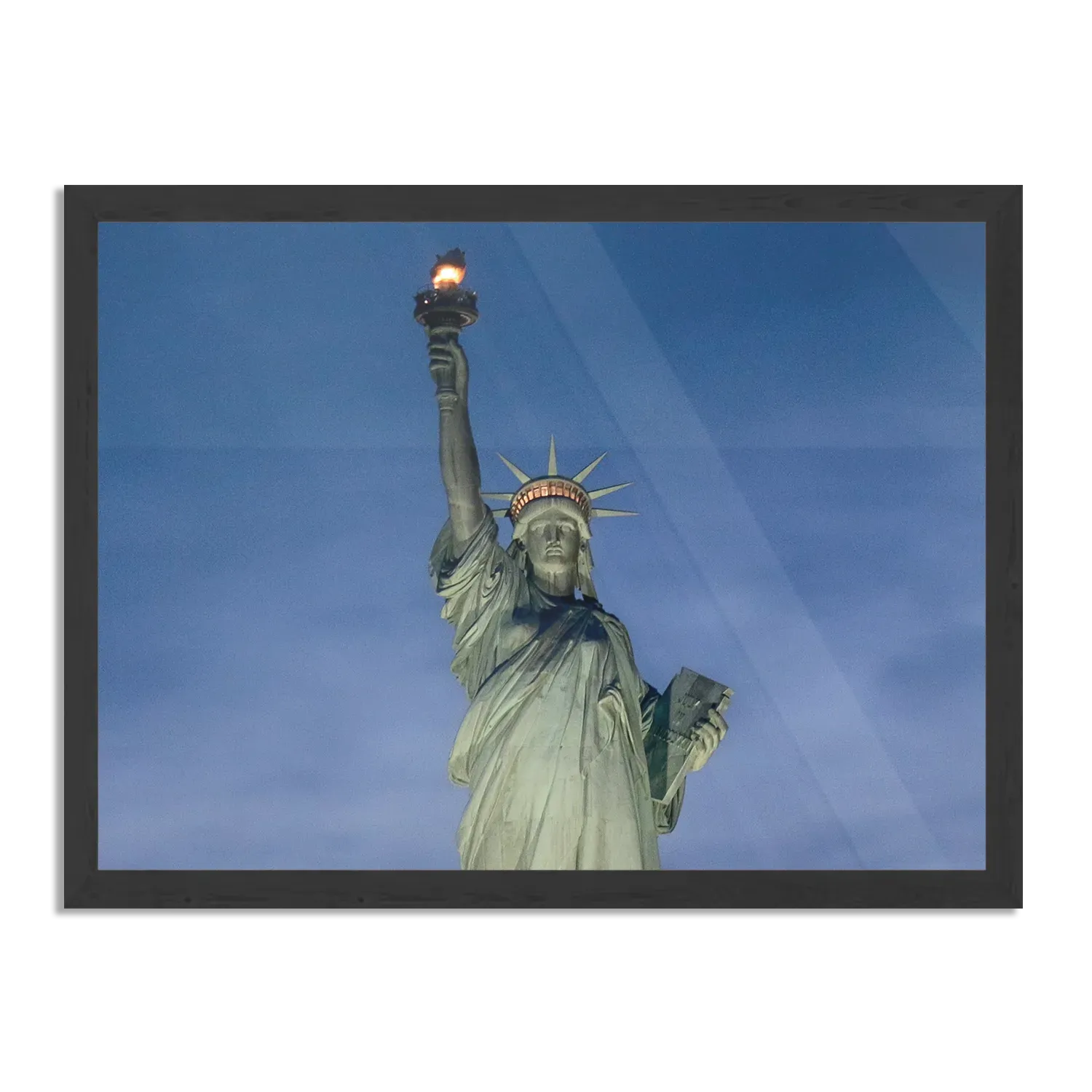 Poster Vrijheidsbeeld New York Donker 02 Rechthoek Horizontaal Met Lijst Template PBF 50 70 Horizontaal Steden 19 1