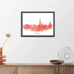 Poster Skyline Antwerpen Watercolor Paint Rechthoek Horizontaal Met Lijst Template PBF 50 70 Horizontaal Steden 2 3