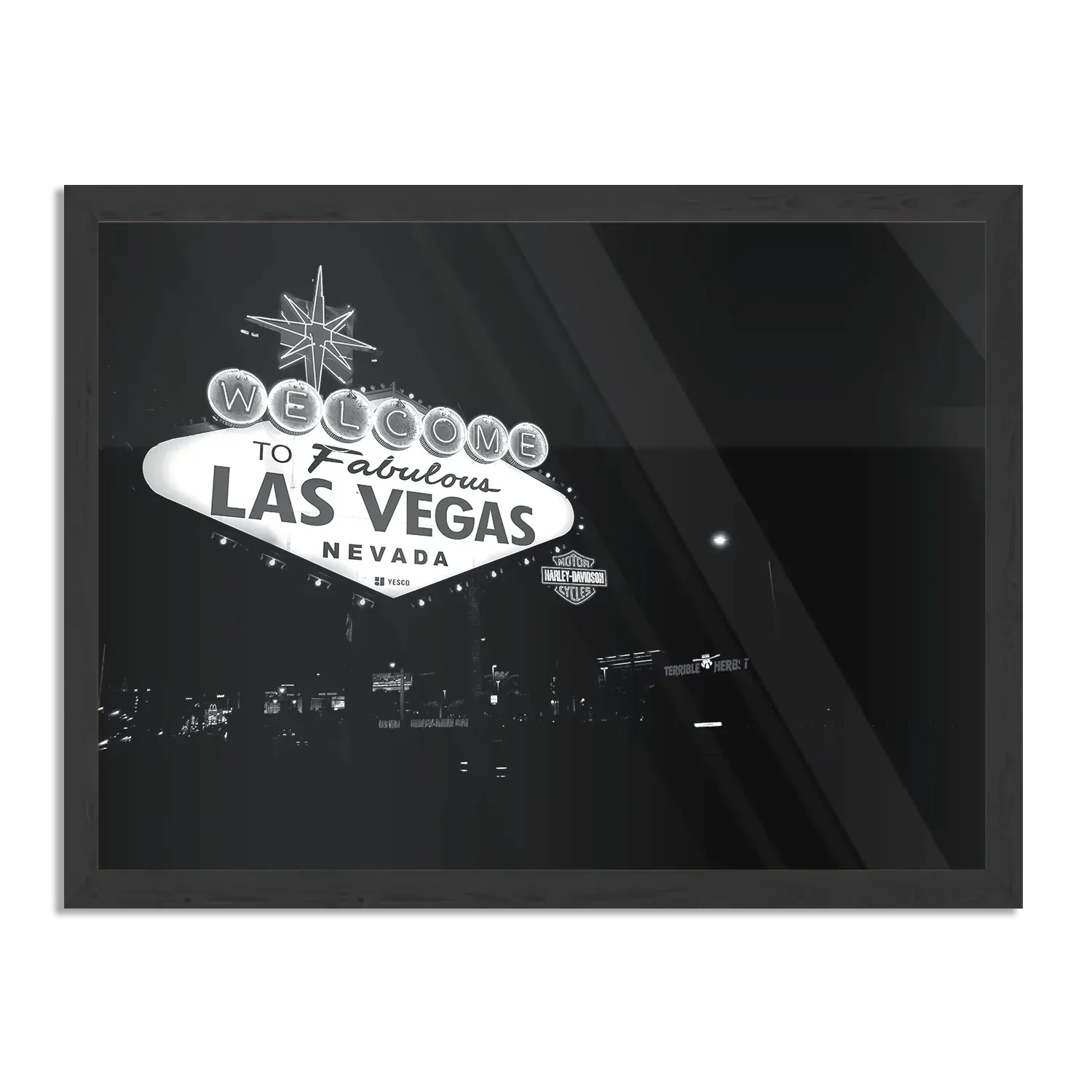 Poster Welcome to Fabulous Las Vegas Zwart Wit Rechthoek Horizontaal Met Lijst Template PBF 50 70 Horizontaal Steden 30 1