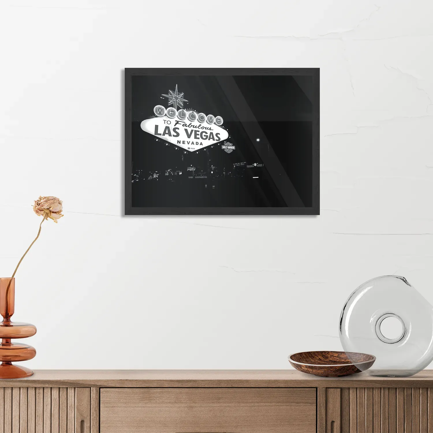 Poster Welcome to Fabulous Las Vegas Zwart Wit Rechthoek Horizontaal Met Lijst Template PBF 50 70 Horizontaal Steden 30 3