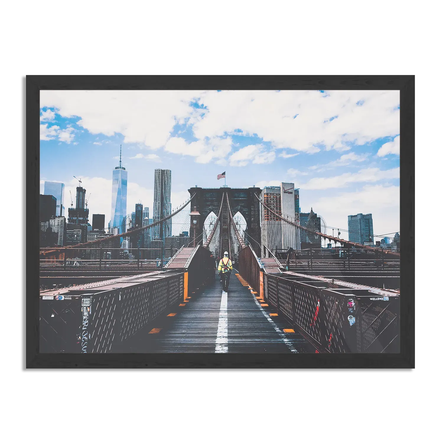 Poster Brooklyn Bridge New York Daglicht Rechthoek Horizontaal Met Lijst Template PBF 50 70 Horizontaal Steden 32 1