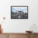 Poster Brooklyn Bridge New York Daglicht Rechthoek Horizontaal Met Lijst Template PBF 50 70 Horizontaal Steden 32 3