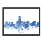 Poster Skyline Brussels Watercolor Paint Rechthoek Horizontaal Met Lijst Template PBF 50 70 Horizontaal Steden 4 1