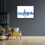 Poster Skyline Brussels Watercolor Paint Rechthoek Horizontaal Met Lijst Template PBF 50 70 Horizontaal Steden 4 2