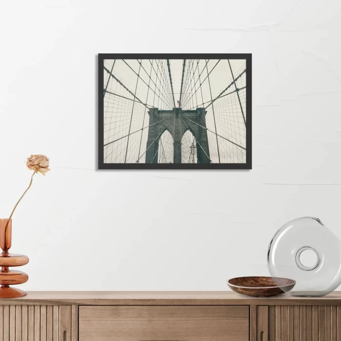 Poster Brooklyn Bridge New York City Rechthoek Horizontaal Met Lijst Template PBF 50 70 Horizontaal Steden 41 3