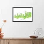 Poster Skyline Den Haag Watercolor Paint Rechthoek Horizontaal Met Lijst Template PBF 50 70 Horizontaal Steden 5 3