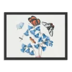 Poster Prent Natuur Vogel en Bloemen 04 Rechthoek Horizontaal Met Lijst Template PBF 50 70 Horizontaal Vintage 4 1