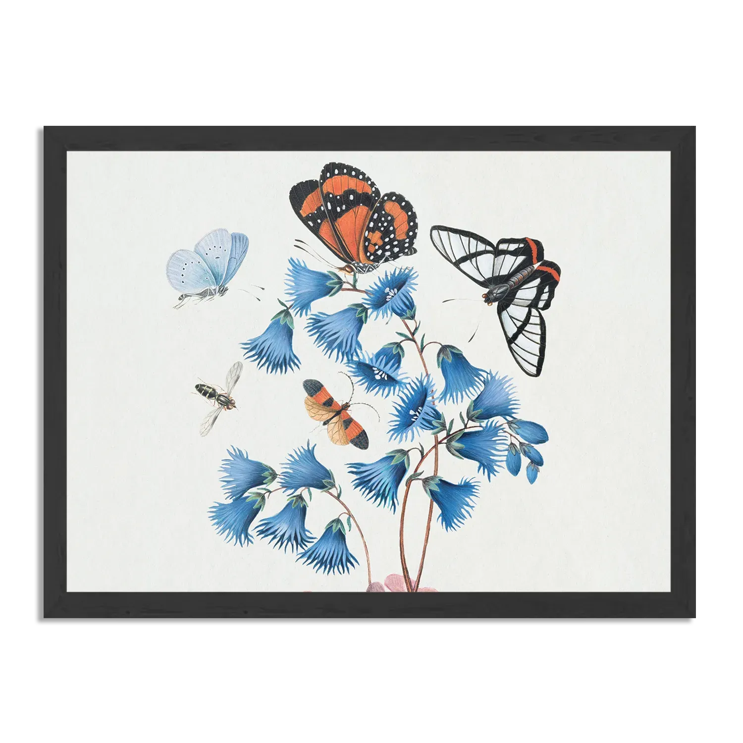 Poster Prent Natuur Vogel en Bloemen 04 Rechthoek Horizontaal Met Lijst Template PBF 50 70 Horizontaal Vintage 4 1