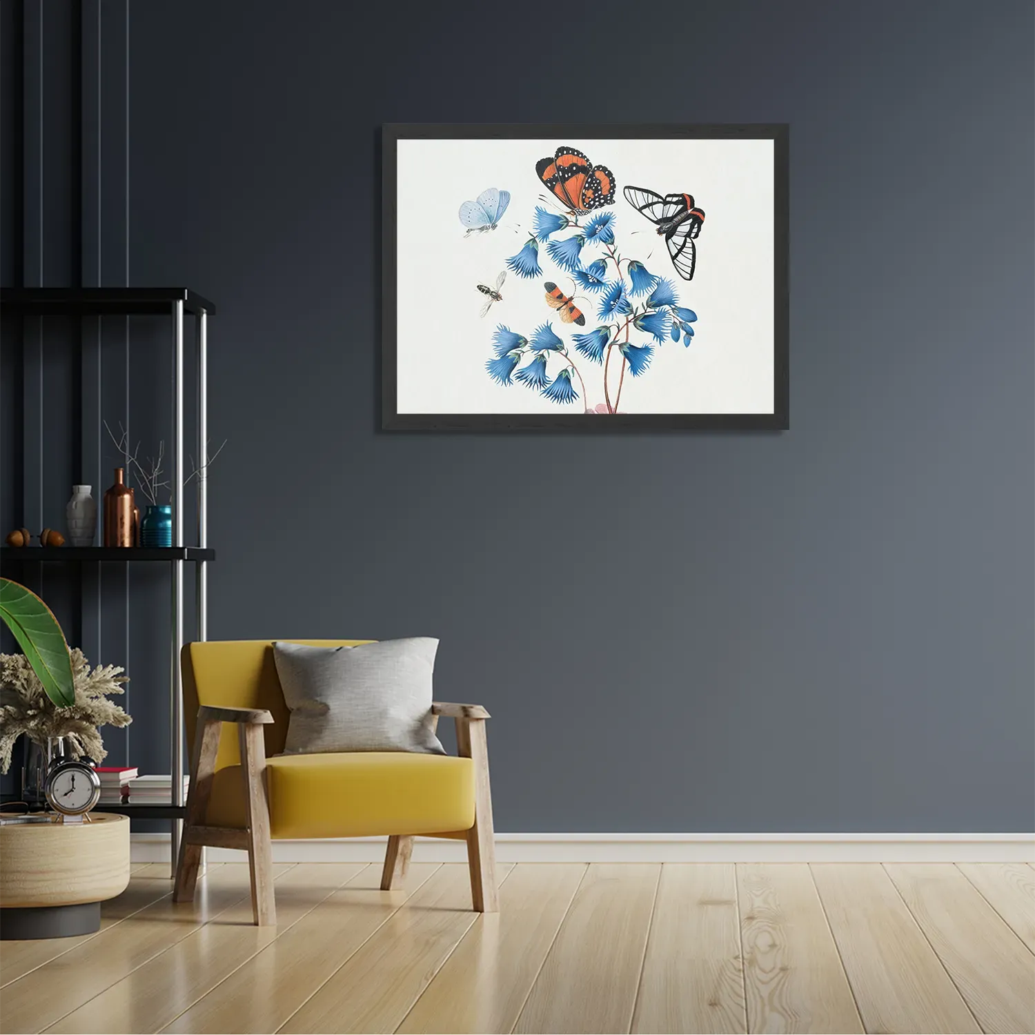 Poster Prent Natuur Vogel en Bloemen 04 Rechthoek Horizontaal Met Lijst Template PBF 50 70 Horizontaal Vintage 4 2