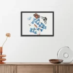 Poster Prent Natuur Vogel en Bloemen 04 Rechthoek Horizontaal Met Lijst Template PBF 50 70 Horizontaal Vintage 4 3