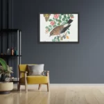 Poster Prent Natuur Vogel en Bloemen 05 Rechthoek Horizontaal Met Lijst Template PBF 50 70 Horizontaal Vintage 5 2