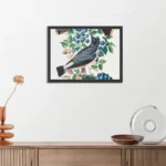 Poster Prent Natuur Vogel en Bloemen 06 Rechthoek Horizontaal Met Lijst Template PBF 50 70 Horizontaal Vintage 6 3