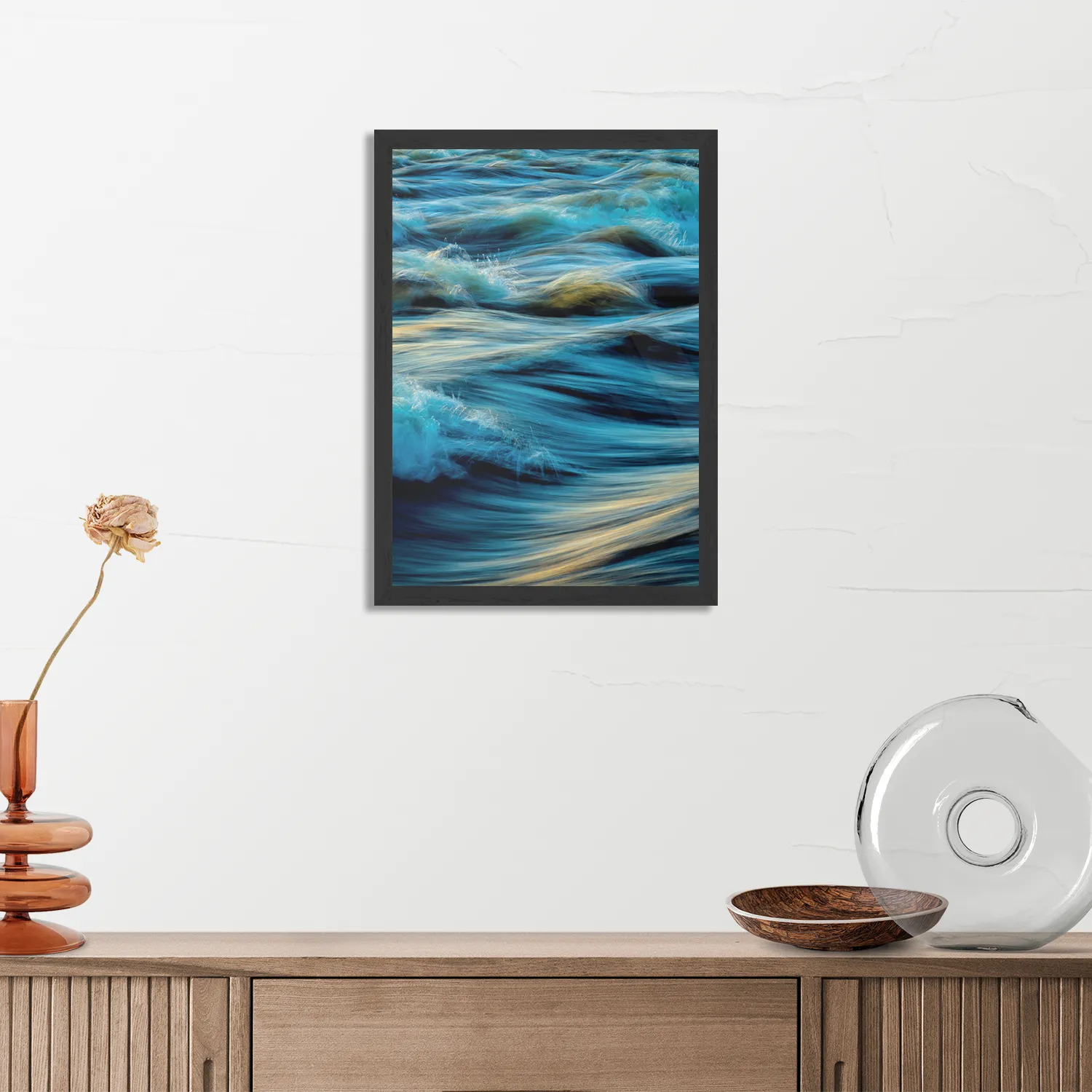 Poster Oceaan - Golven - Zee Rechthoek Verticaal Met Lijst Template PBL 50 70 Verticaal Abstract 02 3