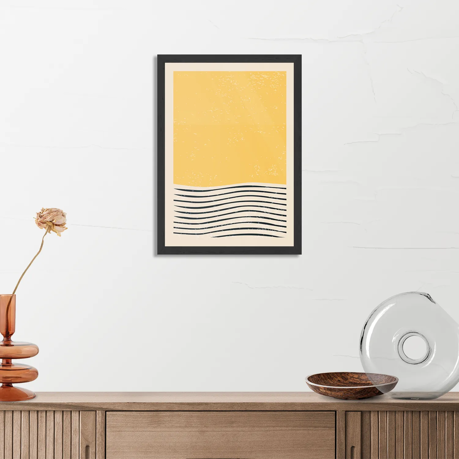 Poster Scandinavisch Basis Geel Rechthoek Verticaal Met Lijst Template PBL 50 70 Verticaal Abstract 10 3