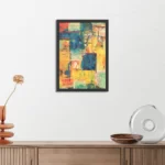 Poster Kunst Mondriaan Stijl Kleurrijk Rechthoek Verticaal Met Lijst Template PBL 50 70 Verticaal Abstract 103 3
