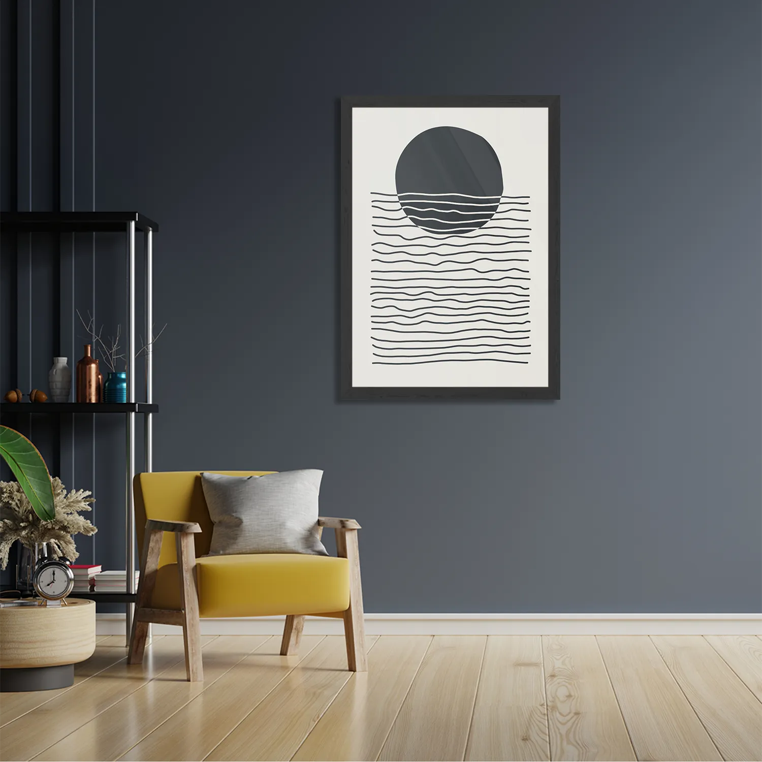 Poster Scandinavisch Basis Zwart Rechthoek Verticaal Met Lijst Template PBL 50 70 Verticaal Abstract 11 2