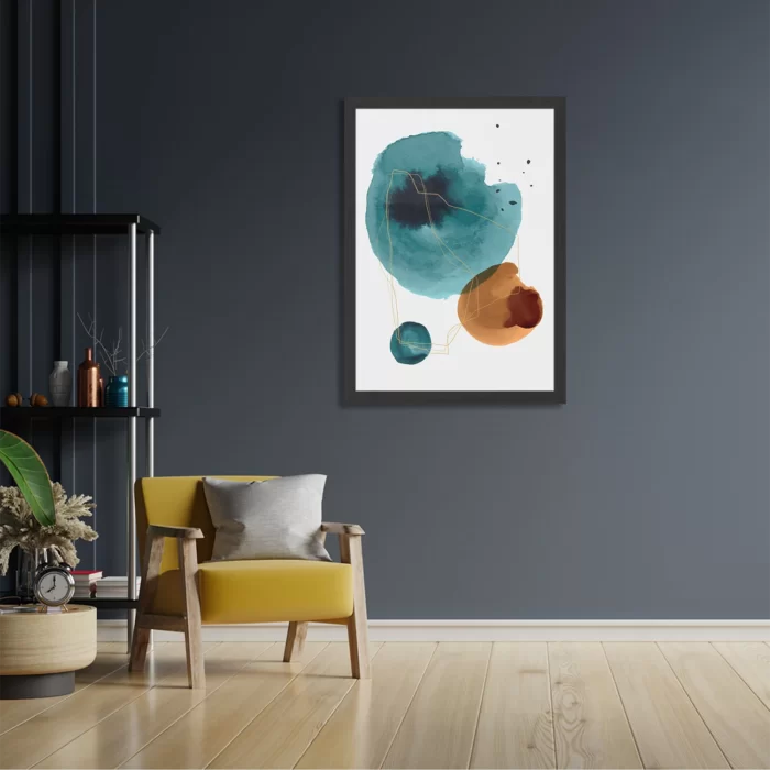 Poster Abstract Cirkels Multikleur 03 Rechthoek Verticaal Met Lijst Template PBL 50 70 Verticaal Abstract 110 2