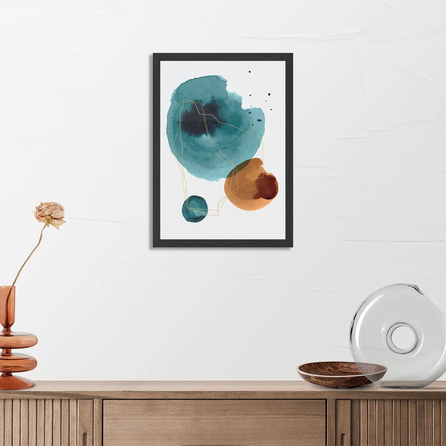 Poster Abstract Cirkels Multikleur 03 Rechthoek Verticaal Met Lijst Template PBL 50 70 Verticaal Abstract 110 3