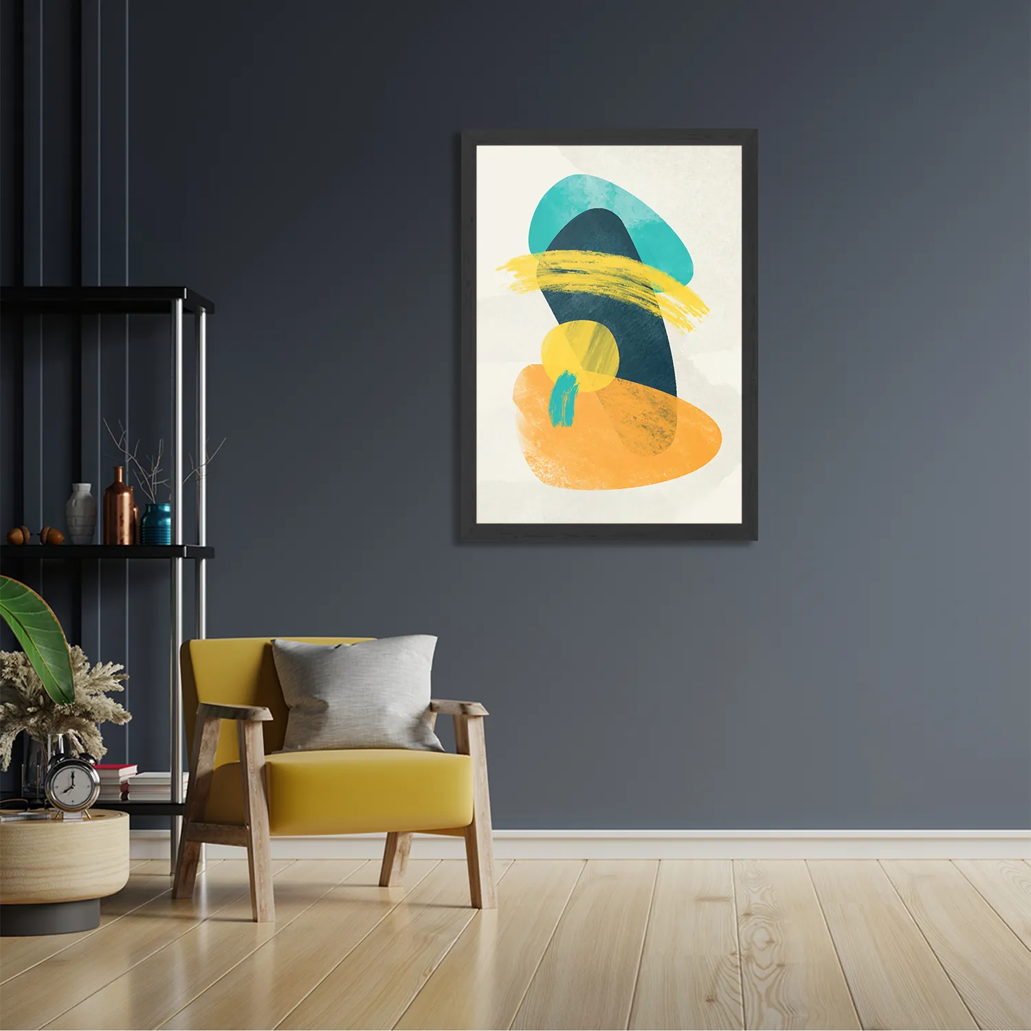 Poster Scandinavisch Design Kleurrijk Rechthoek Verticaal Met Lijst Template PBL 50 70 Verticaal Abstract 117 2