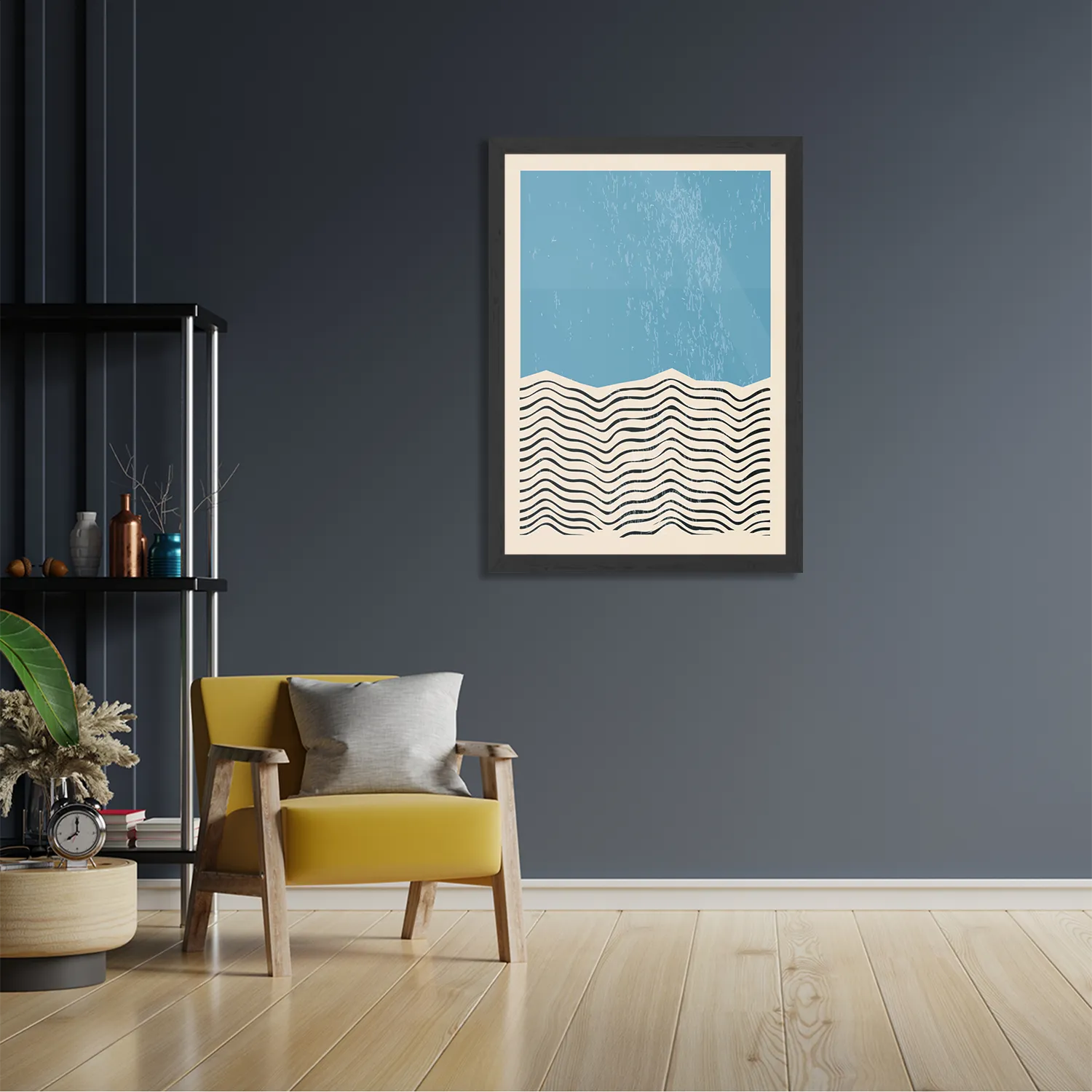 Poster Scandinavisch Basis Blauw Rechthoek Verticaal Met Lijst Template PBL 50 70 Verticaal Abstract 13 2