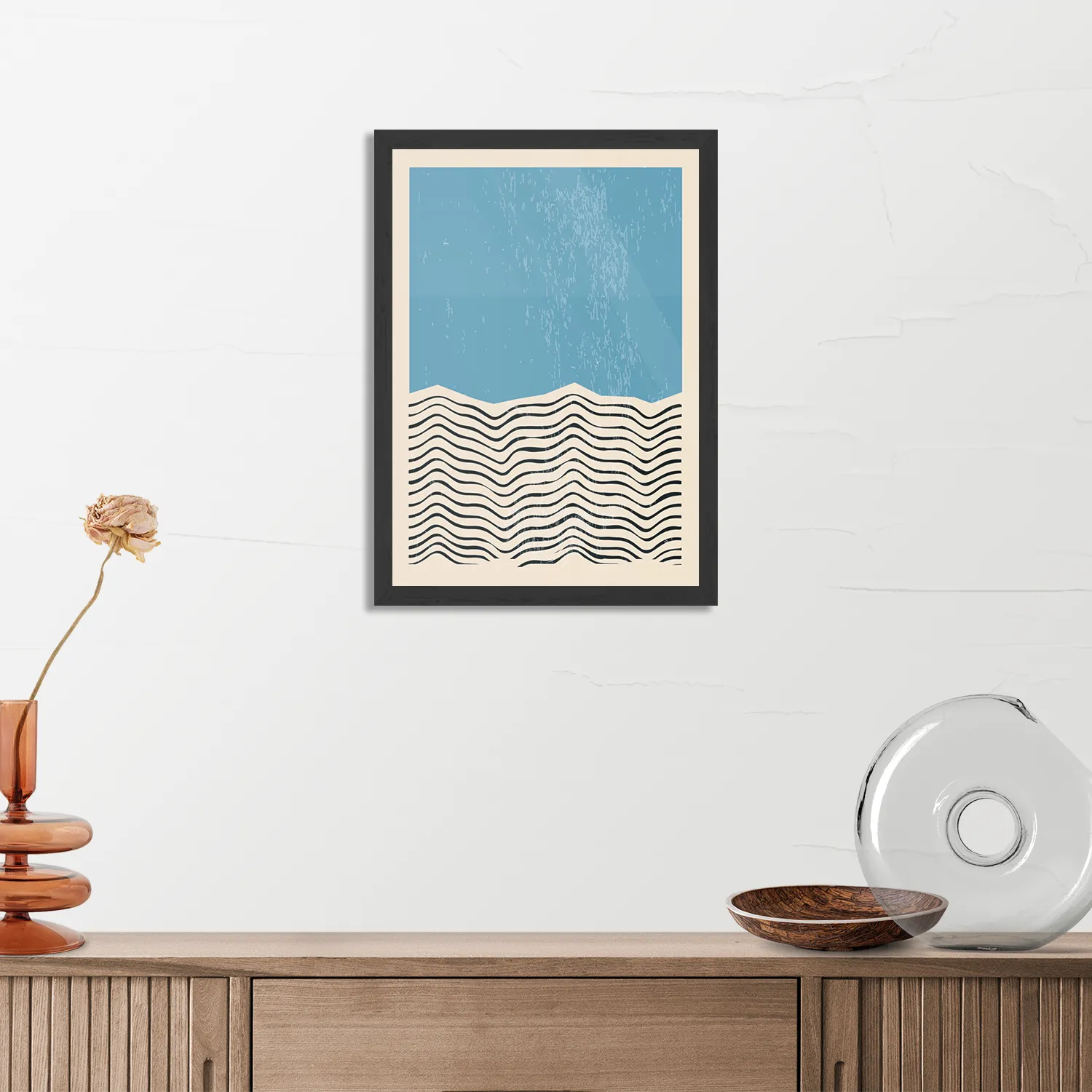 Poster Scandinavisch Basis Blauw Rechthoek Verticaal Met Lijst Template PBL 50 70 Verticaal Abstract 13 3