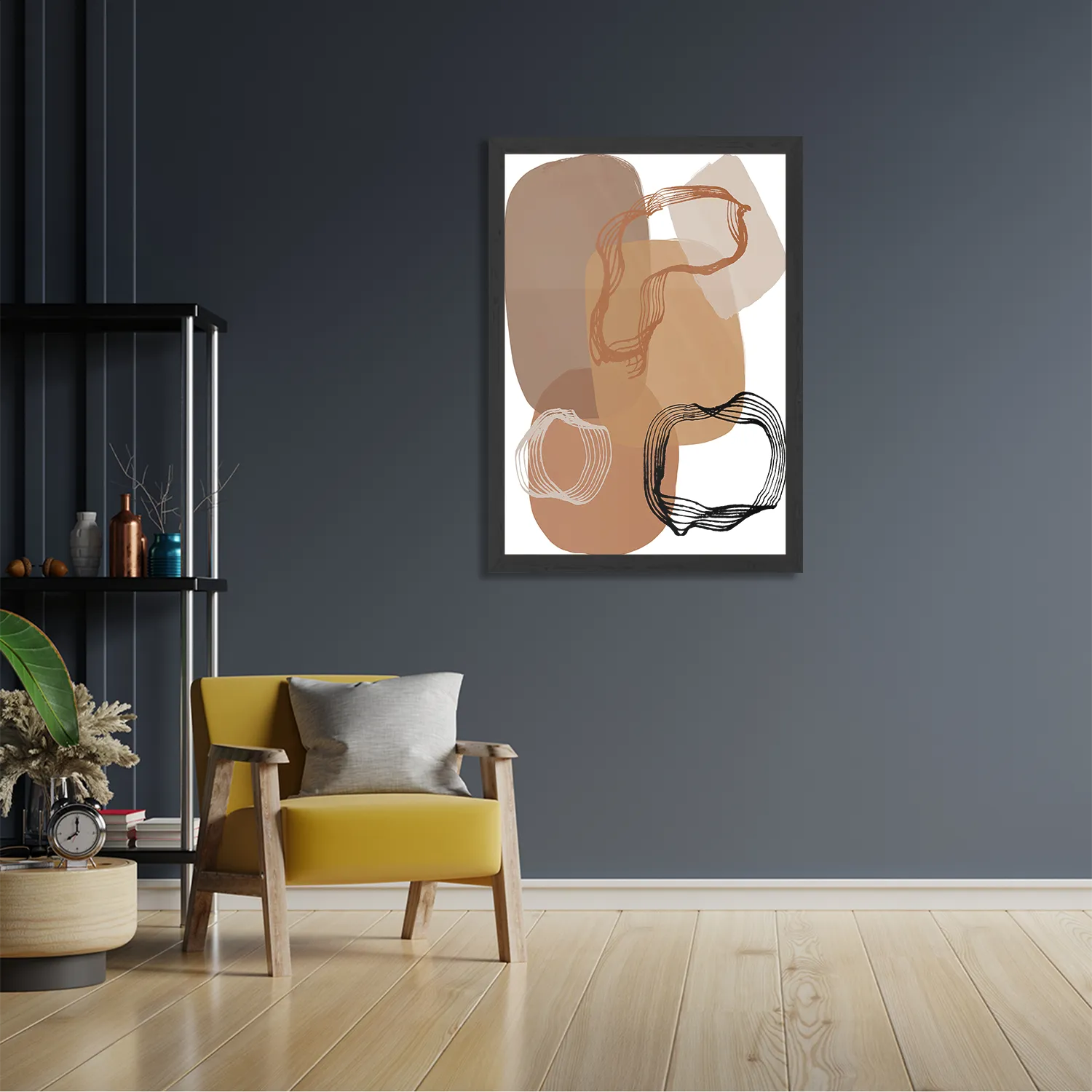 Poster Naturel tinten scandinavisch 01 Rechthoek Verticaal Met Lijst Template PBL 50 70 Verticaal Abstract 14 2