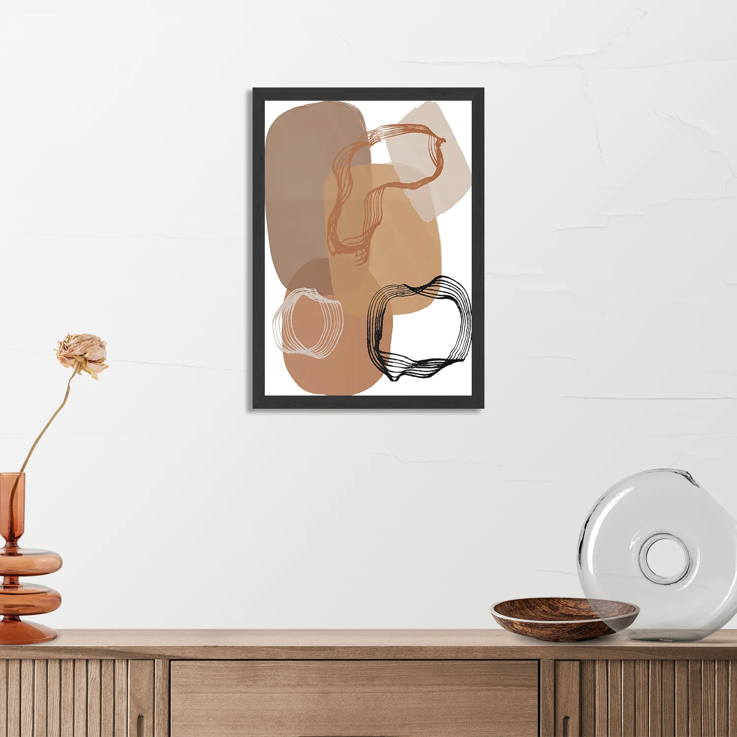 Poster Naturel tinten scandinavisch 01 Rechthoek Verticaal Met Lijst Template PBL 50 70 Verticaal Abstract 14 3