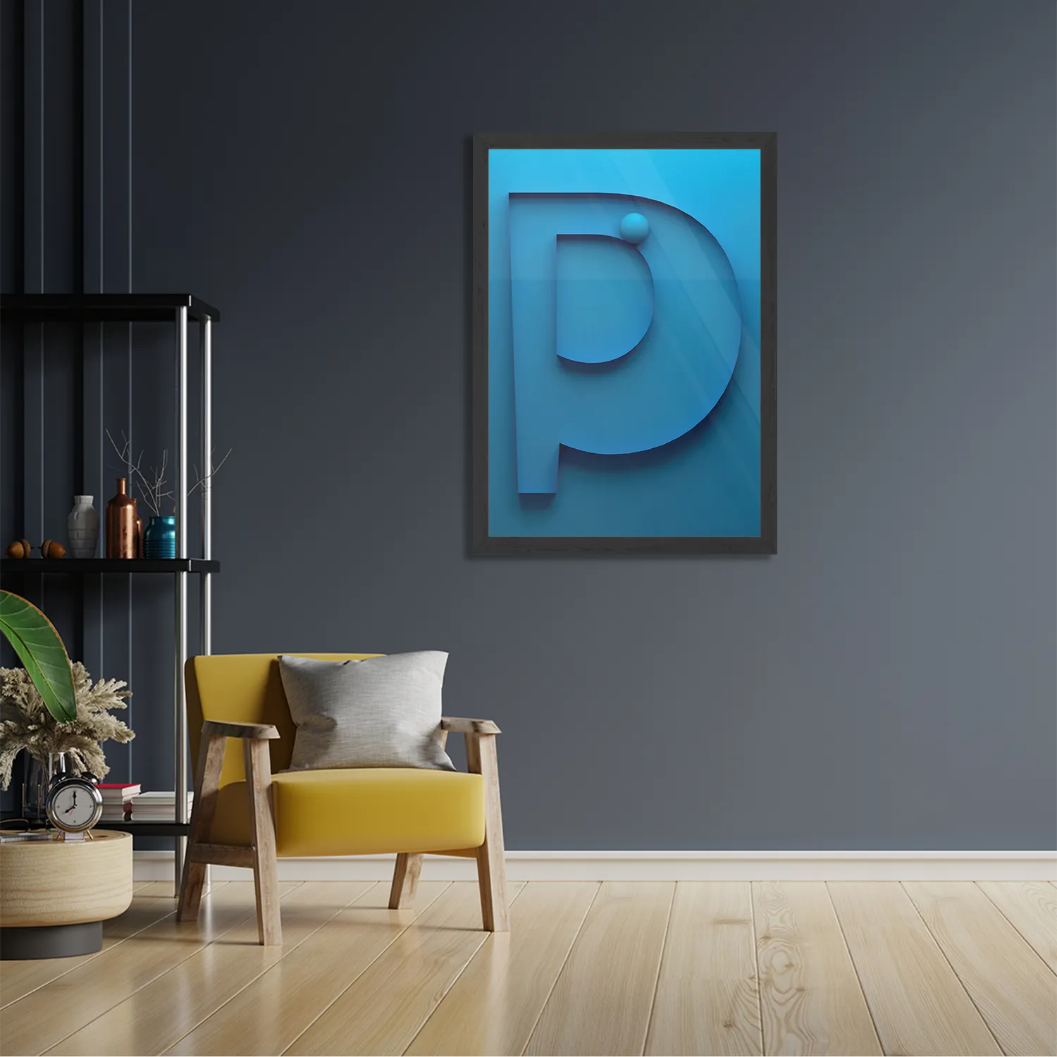 Poster Letter P Rechthoek Verticaal Met Lijst Template PBL 50 70 Verticaal Abstract 16 2