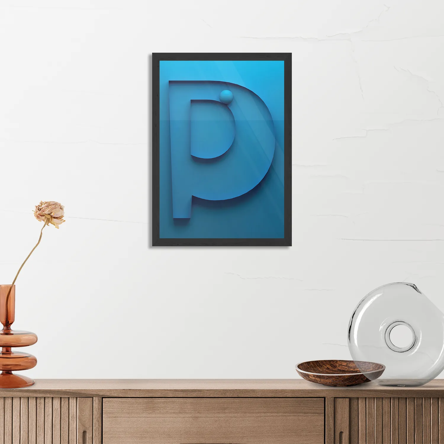 Poster Letter P Rechthoek Verticaal Met Lijst Template PBL 50 70 Verticaal Abstract 16 3